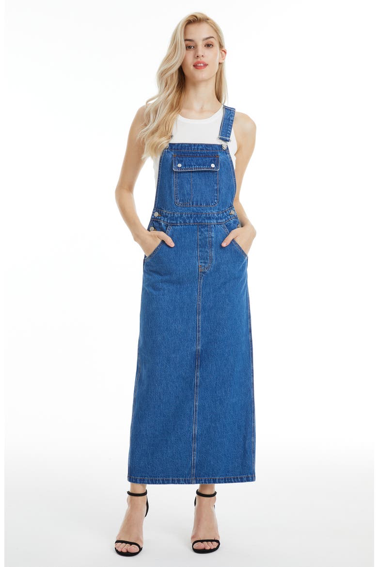Zoe Suspender Maxi Dress, Alternate, color, ENAMEL BLUE