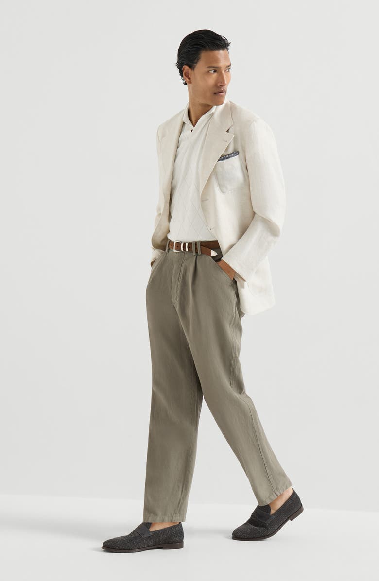 Brunello Cucinelli Garment-dyed trousers, Alternate, color, Military