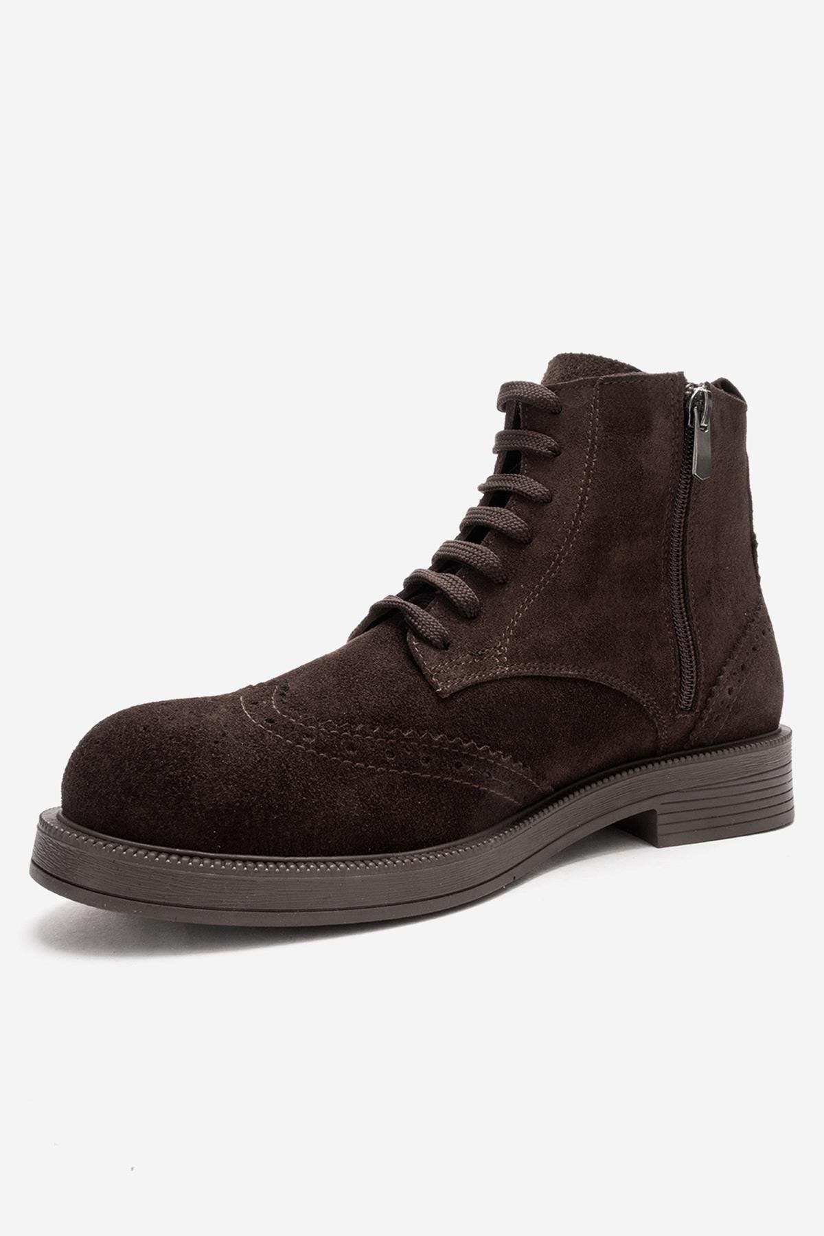 Nelvy Leather Boot, Alternate, color, Brown Suede