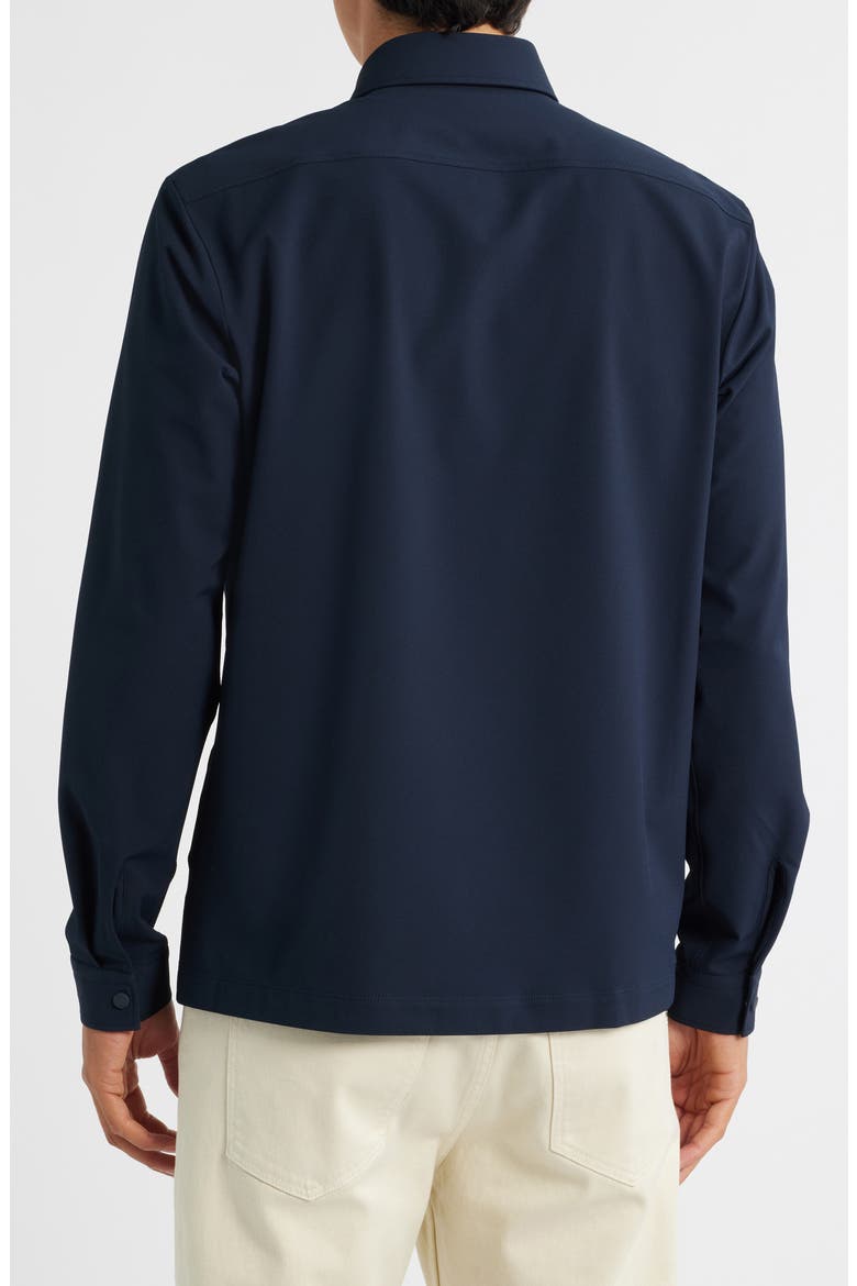 Leo Relaxed Fit Stretch Twill Snap-Up Shirt, Alternate, color, DARK BLUE
