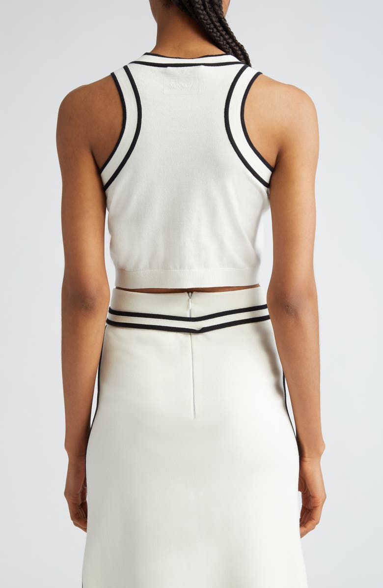 Max Mara Ruggero Contrast Stripe Crop Sweater Tank, Alternate, color, 