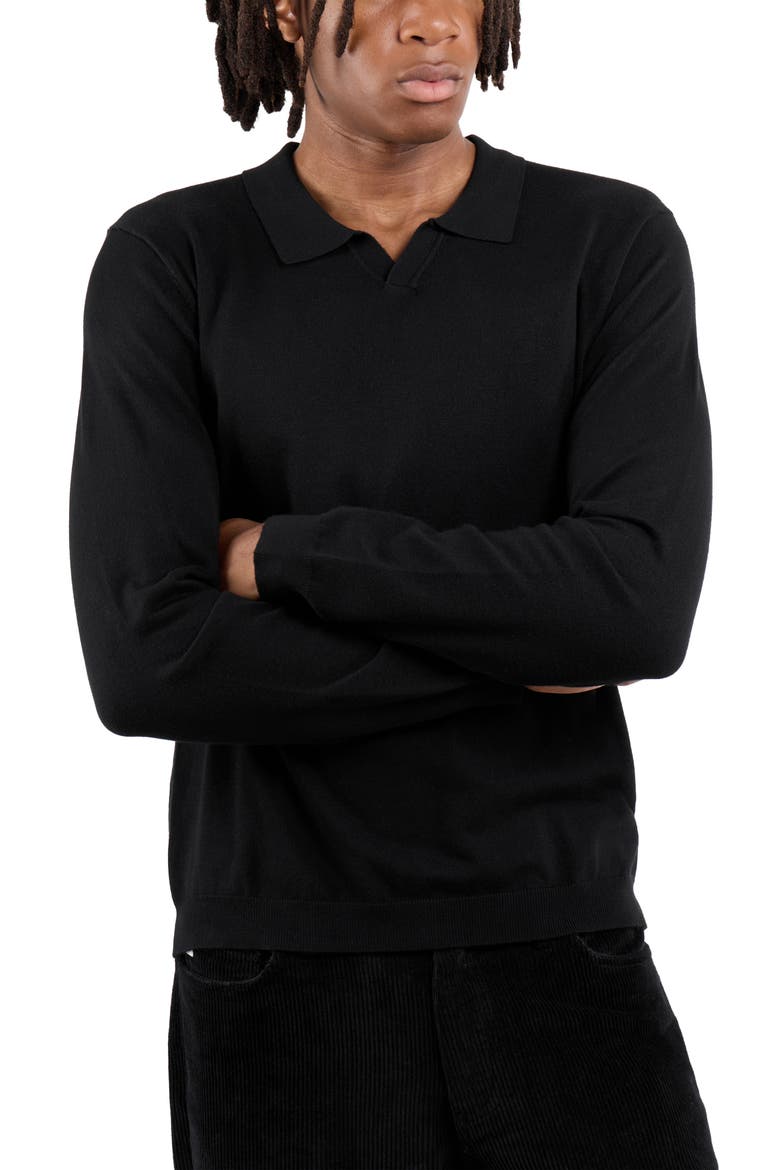 John Collared Sweater, Alternate, color, BLACK