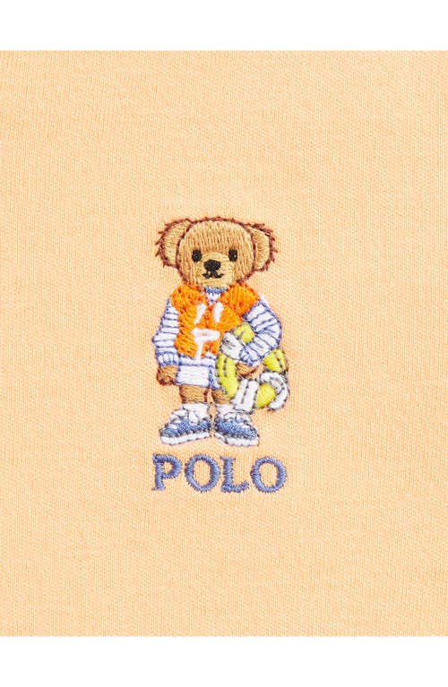 Polo Ralph Lauren Ralph Lauren Embroidered Cotton Henley T-shirt & Stripe Shorts Set In Soft Creamsicle