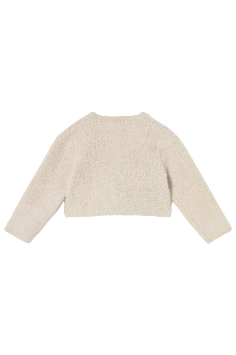 Knit Cardigan with Faux Fur, Alternate, color, Cream