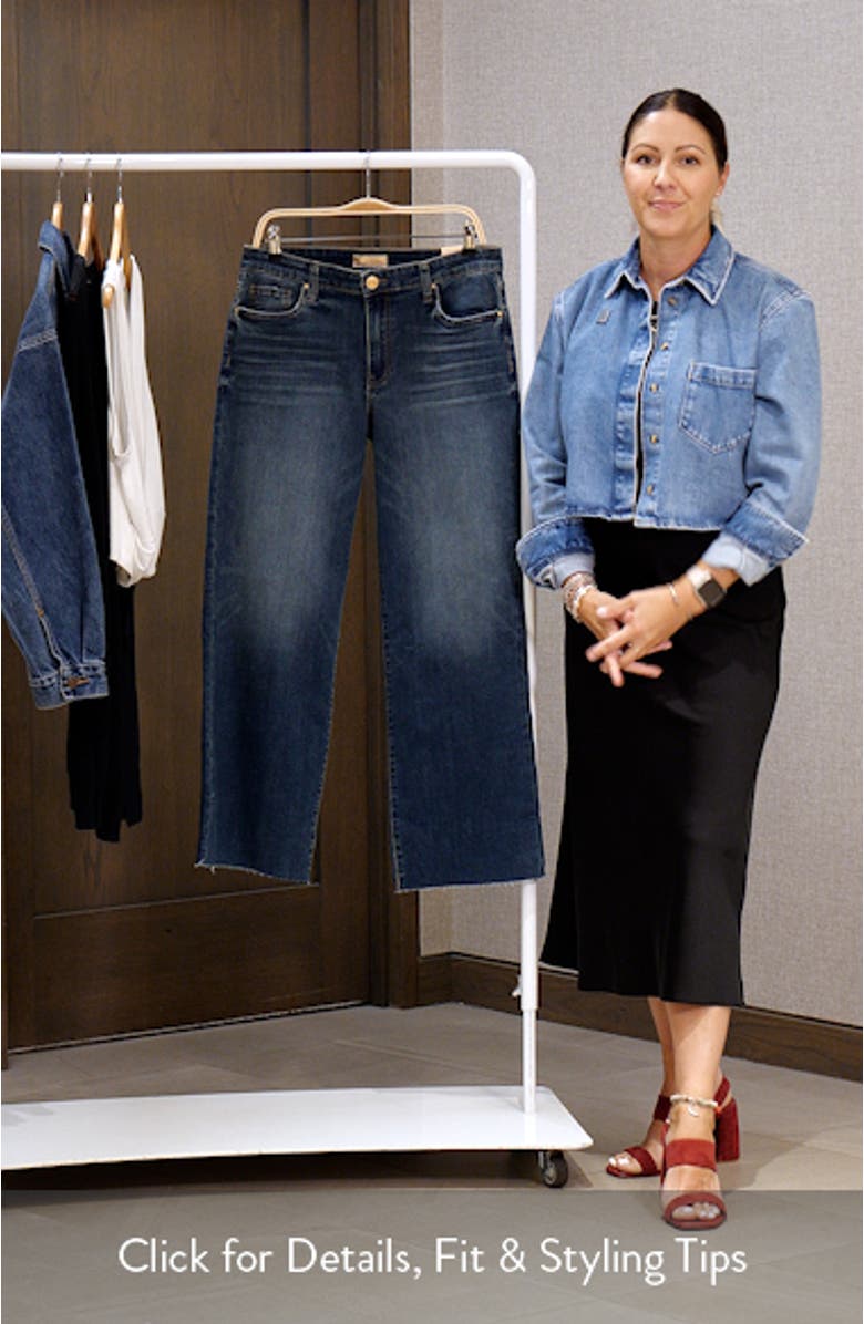 High Waist Raw Hem Wide Leg Jeans