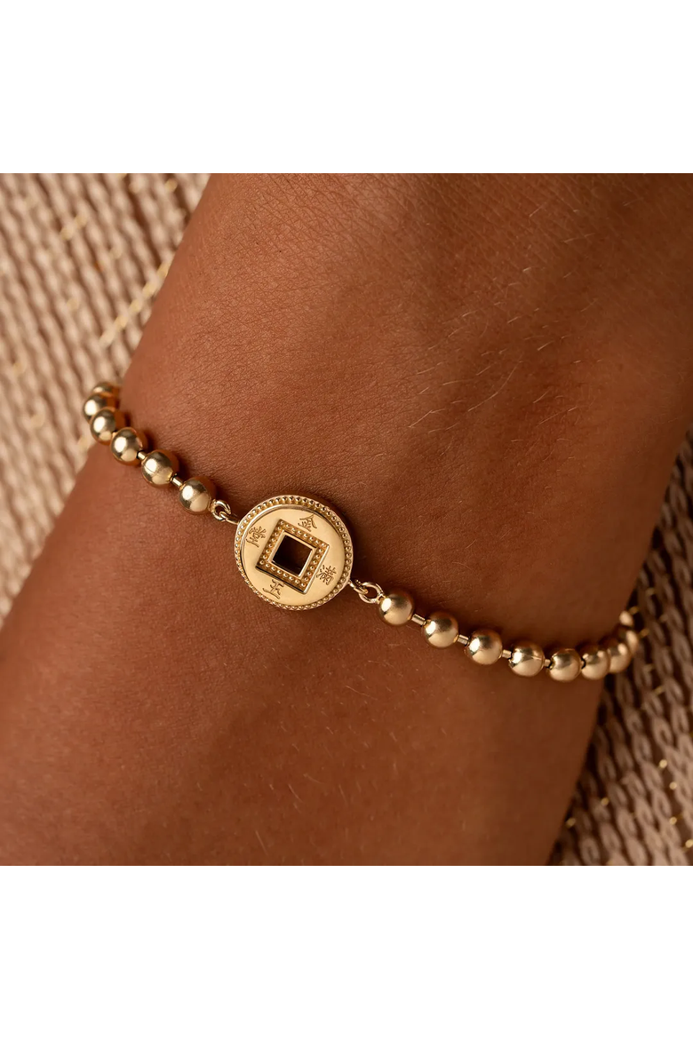 Radiant Fortune Gold Lucky Coin Bracelet, Alternate, color, Gold