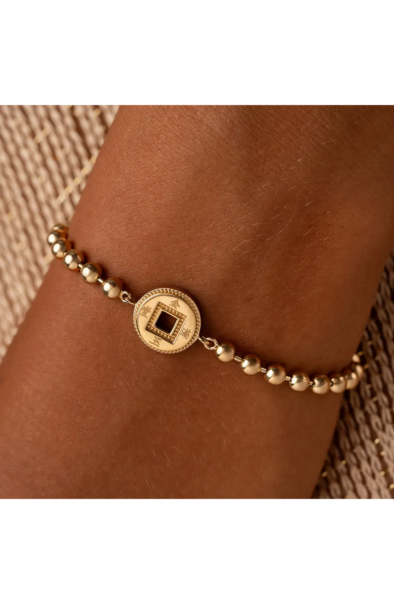 Karma and Luck Radiant Fortune Gold Lucky Coin Bracelet, Alternate, color,