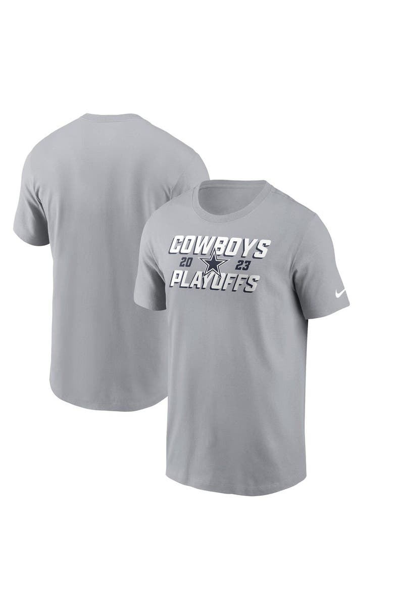 Nike Men's Nike  Gray Dallas Cowboys 2023 NFL Playoffs Iconic T-Shirt, Main, color, 