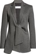 Max Mara Monia Tie Front Herringbone Jersey Blazer