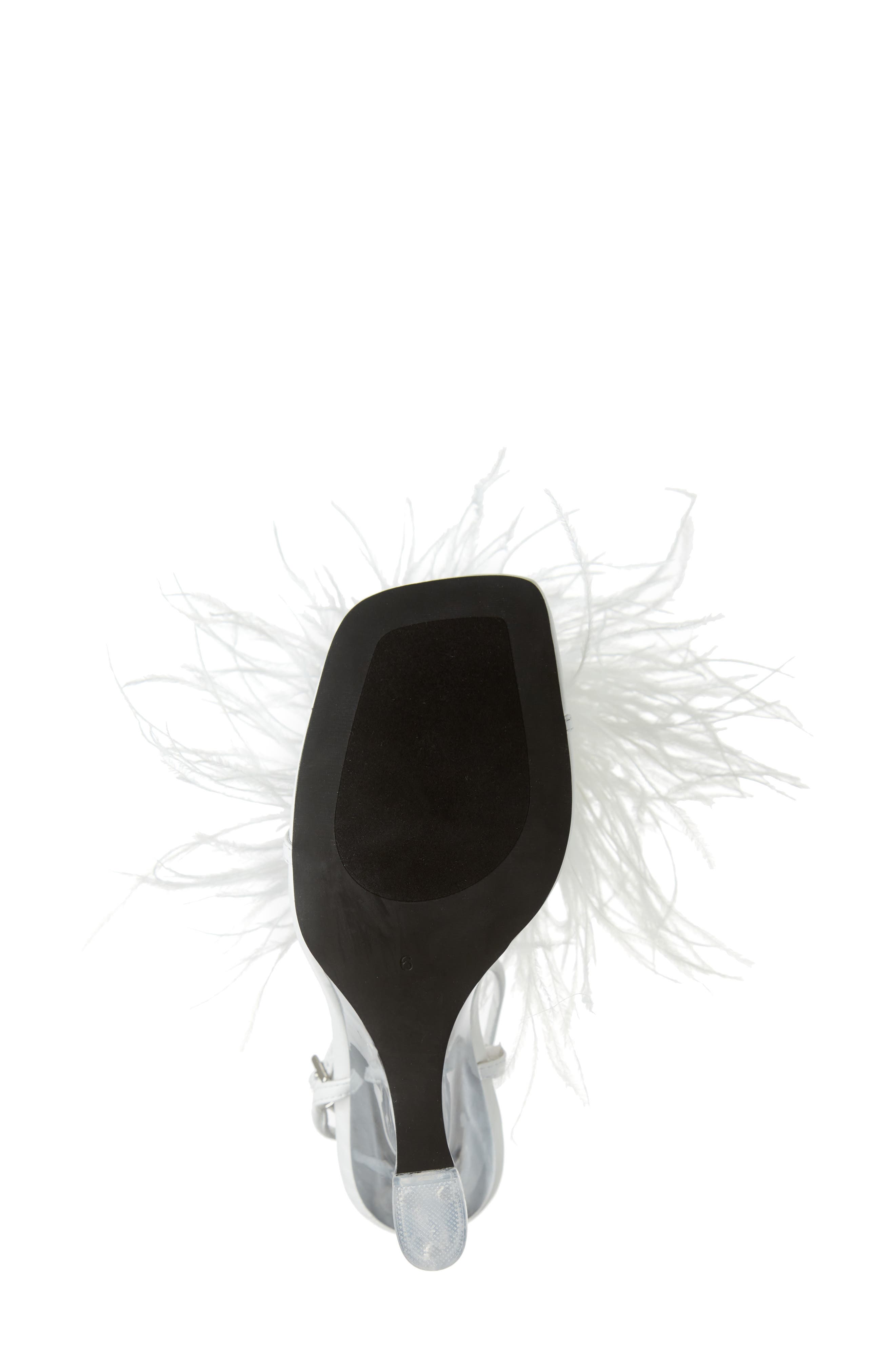 Flirt-Alot Feather Sandal, Alternate, color, WHITE CLEAR