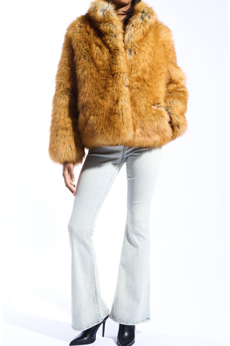 Faux Fur Coat, Alternate, color, TAN