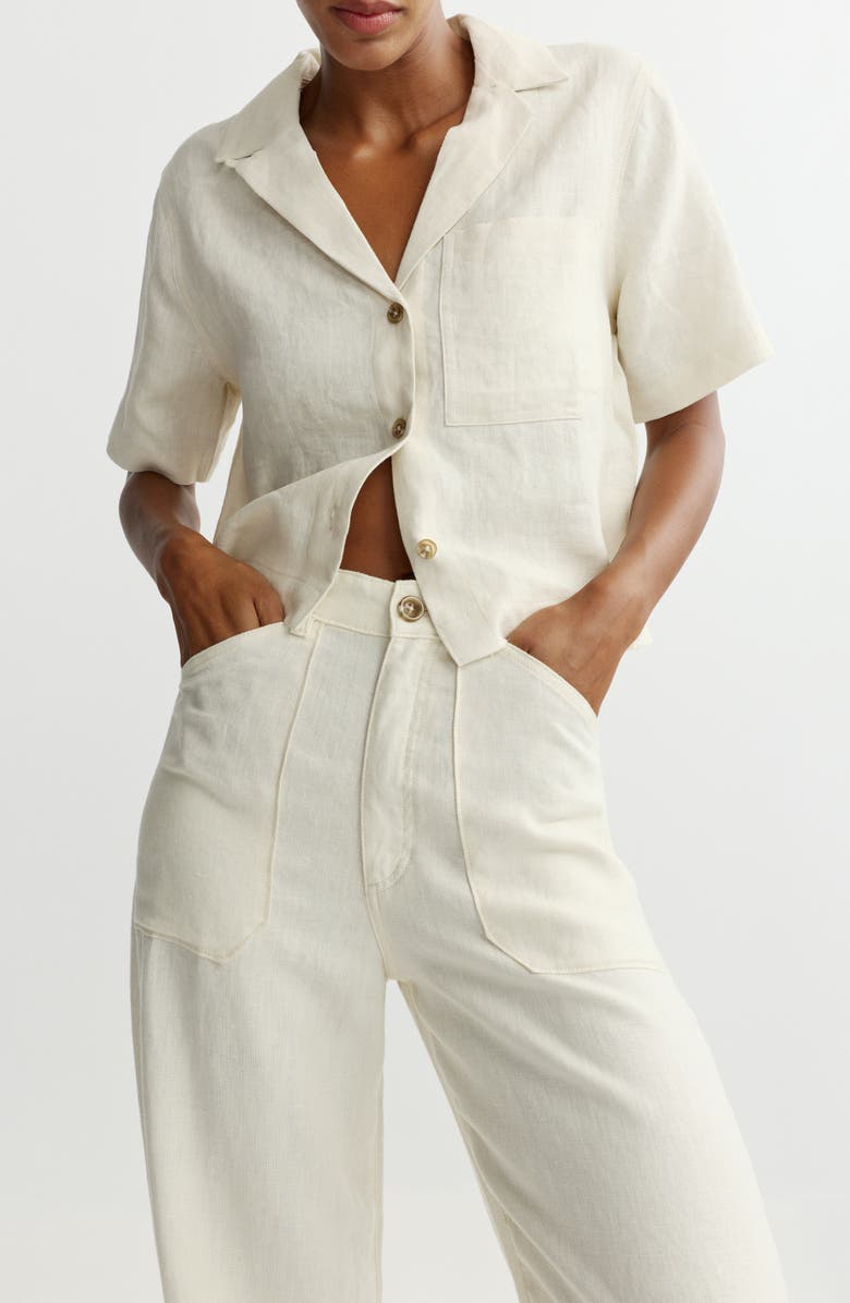 DL1961 Hampton Boxy Linen Button-Up Shirt, Alternate, color, 