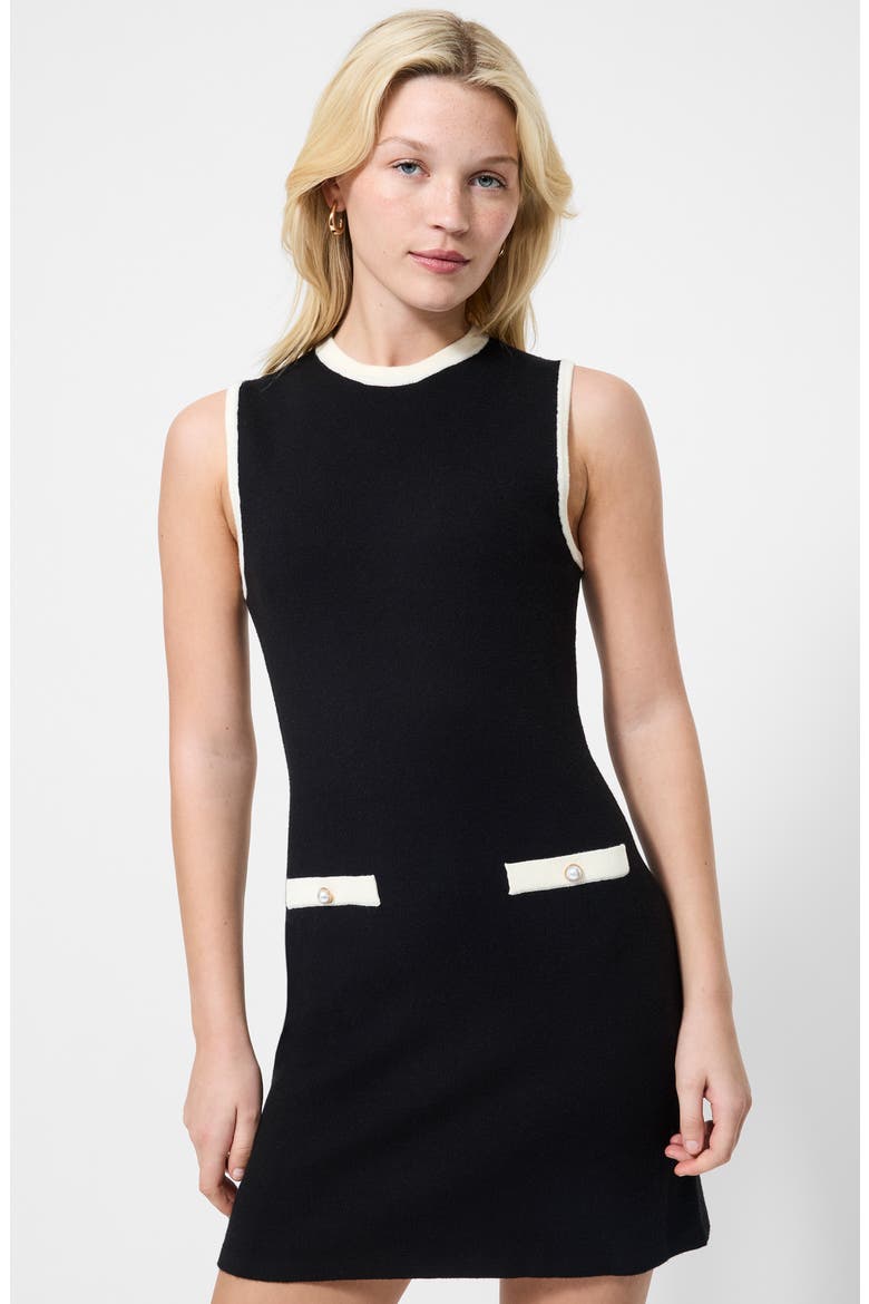 Knit Sheath Dress, Alternate, color, BLACK-CREAM