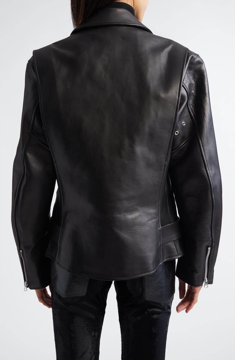 Junya Watanabe Leather Biker Jacket, Alternate, color, Black