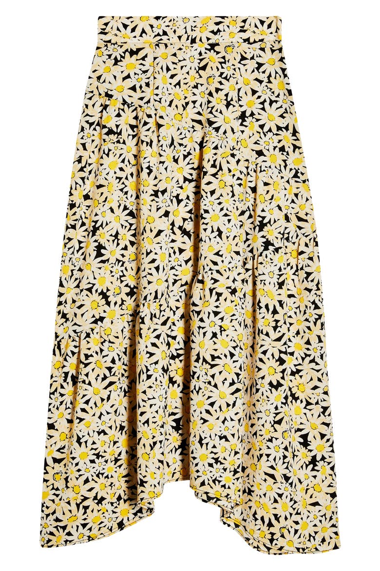 Daisy Tiered Midi Skirt, Alternate, color, YELLOW