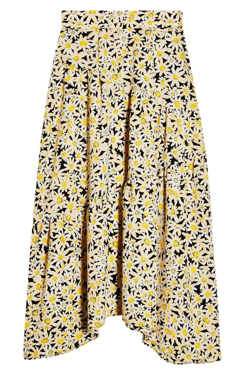 Topshop Daisy Tiered Midi Skirt, Alternate, color, 