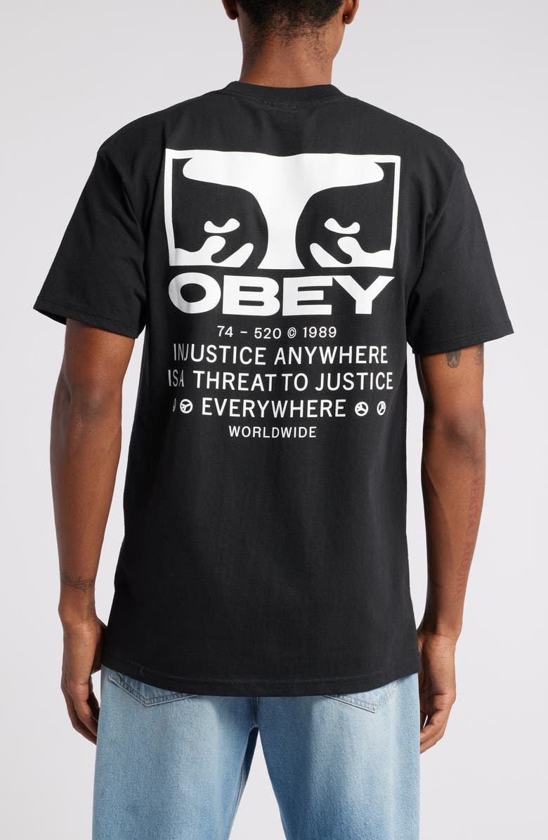 Obey Justice Everywhere Cotton Graphic T-Shirt, Alternate, color,