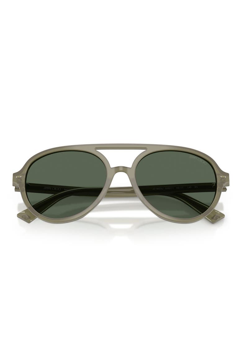 55mm Pilot Sunglasses, Alternate, color, OPALINE GREEN / DARK GREEN
