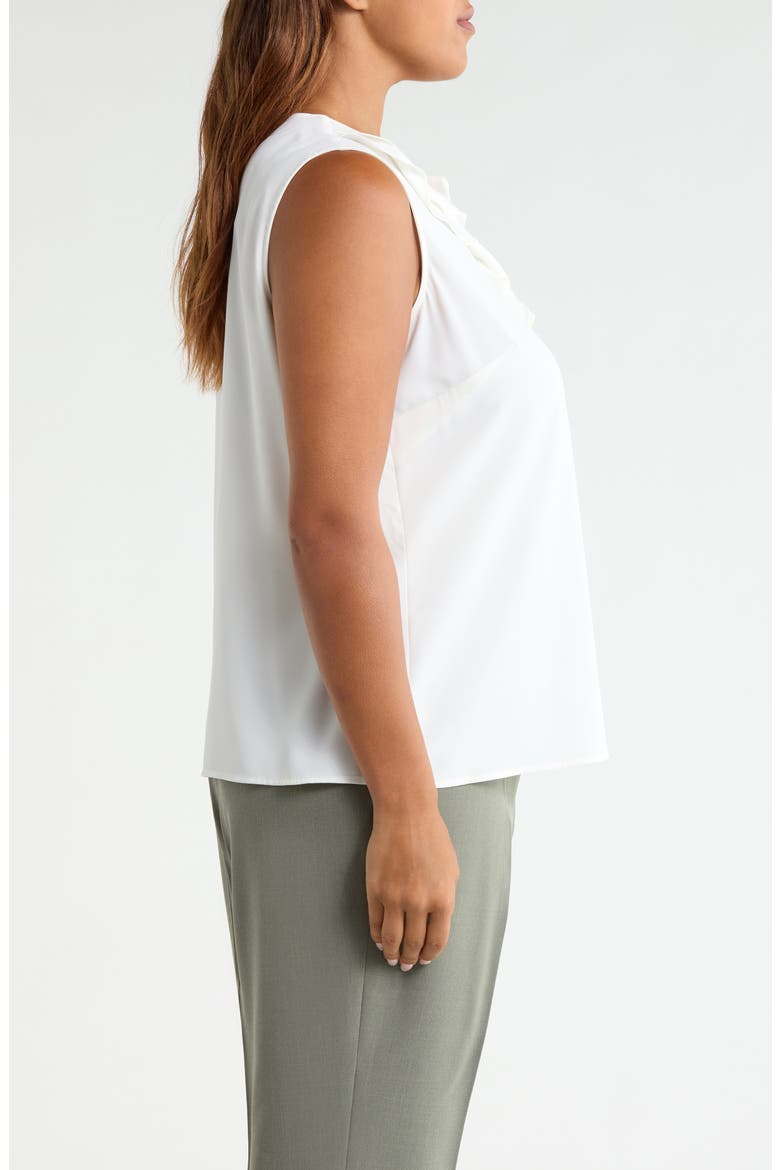Ruffle Detail Sleeveless Top, Alternate, color, VANILLA ICE