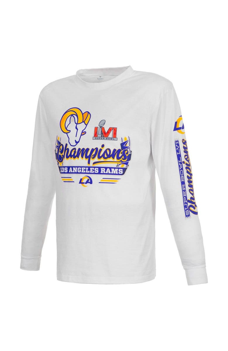 FANATICS Men's Fanatics Branded White Los Angeles Rams Super Bowl LVI Champions Screen Printed Long Sleeve T-Shirt, Alternate, color, 