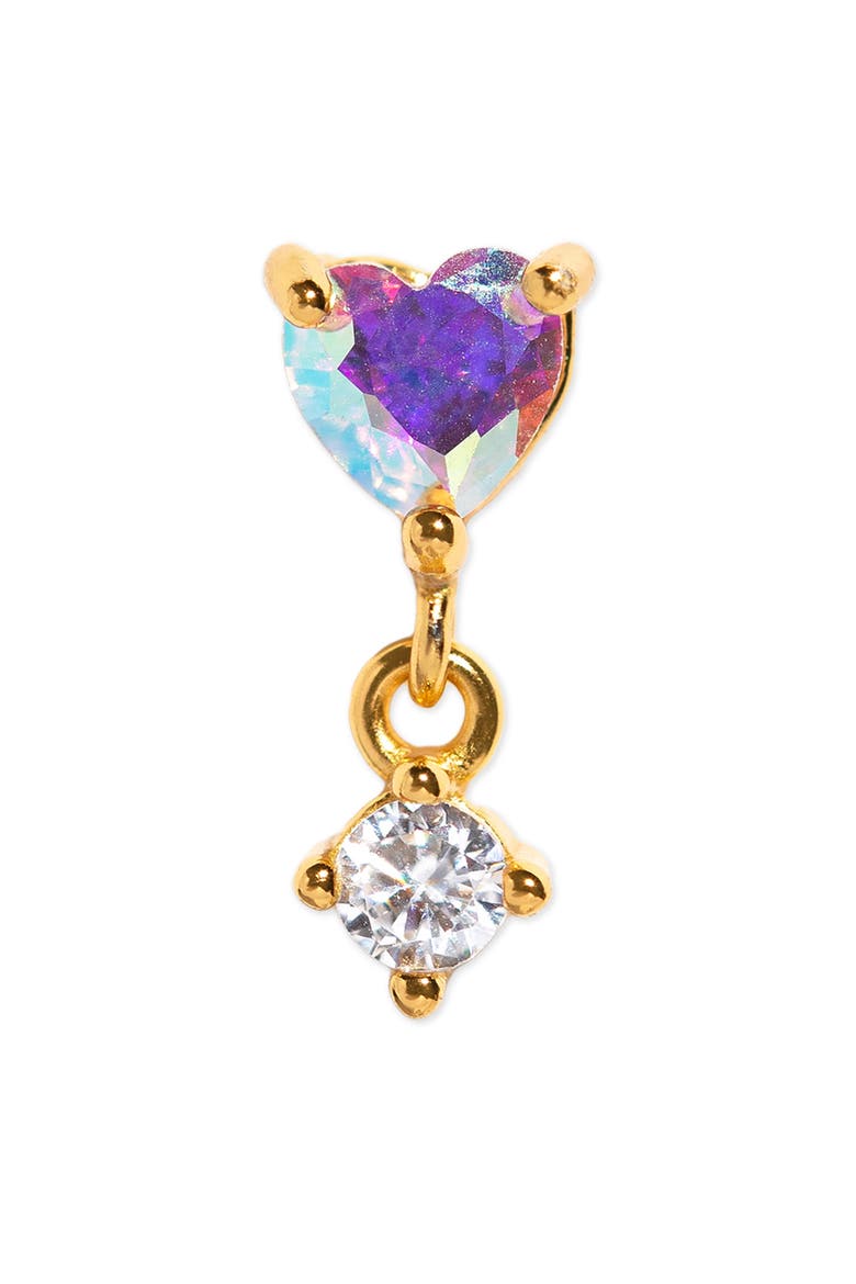 Love Bubble Single Flat Back Stud Earring, Main, color, GOLD