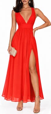 Love By Design Athen Plunging V-Neck Maxi Dress