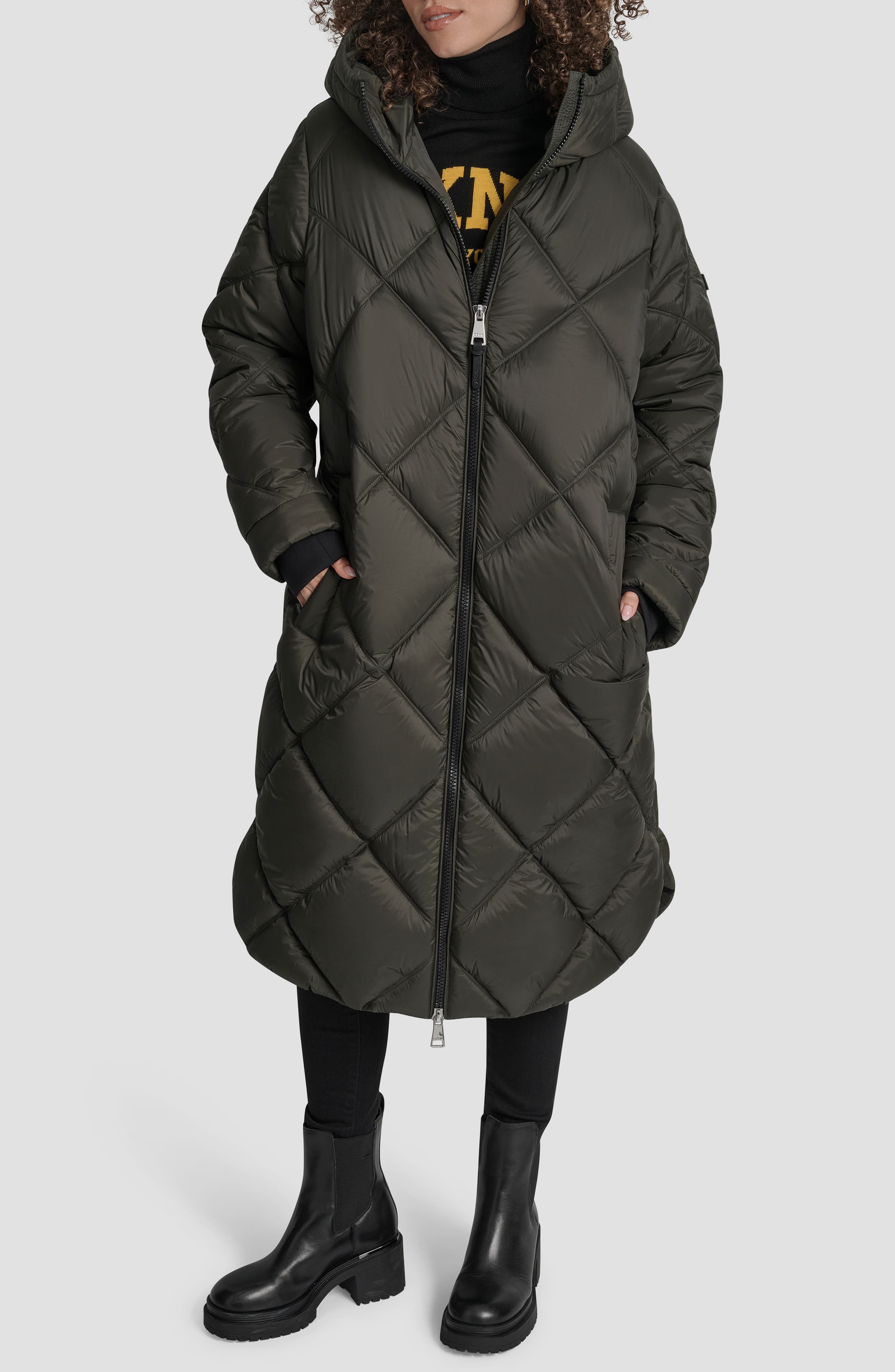 DKNY Diamond Quilted Puffer Coat