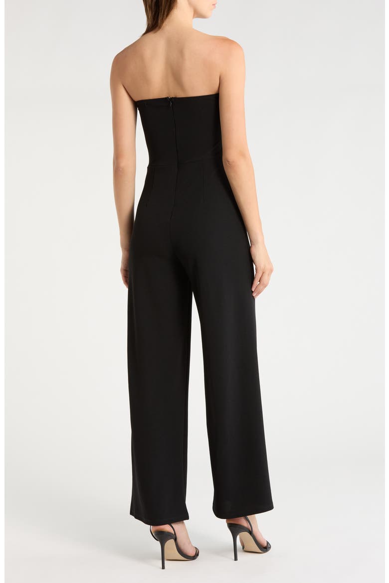 Ruched Strapless Jumpsuit, Alternate, color, BLACK