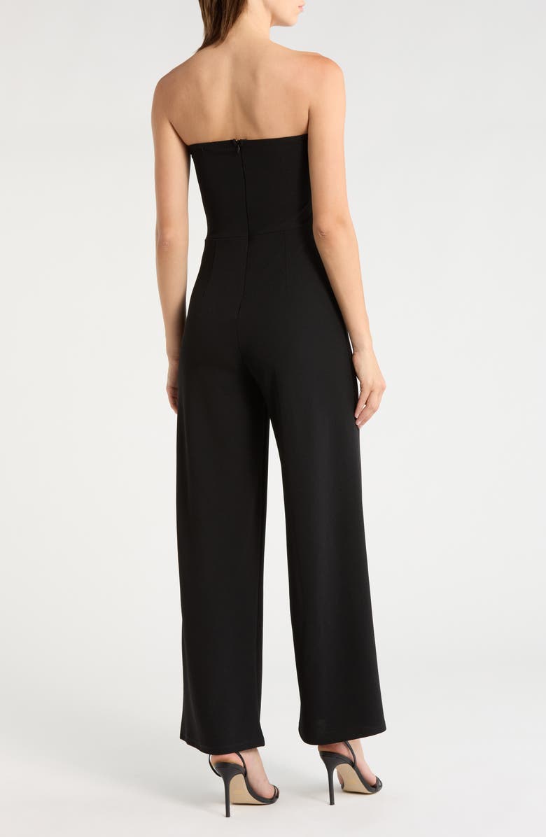 Madden Girl Ruched Strapless Jumpsuit, Alternate, color, 