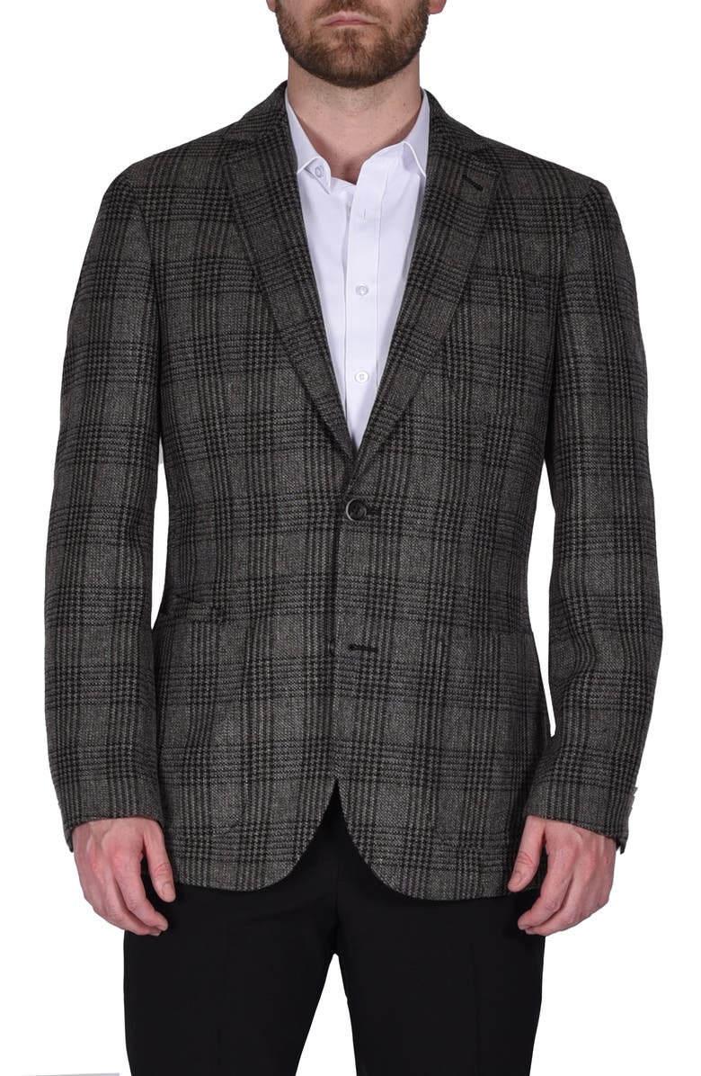 FLYNT Plaid Wool Blend Sport Coat, Main, color, Grey