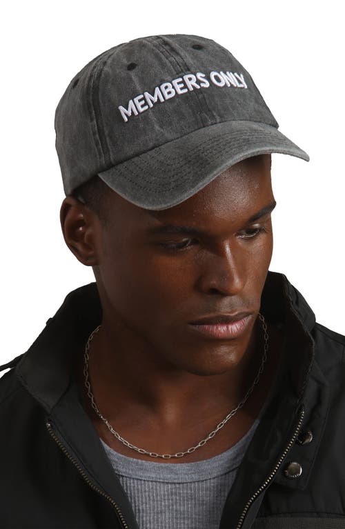 Members Only Washed Baseball Cap In Gray