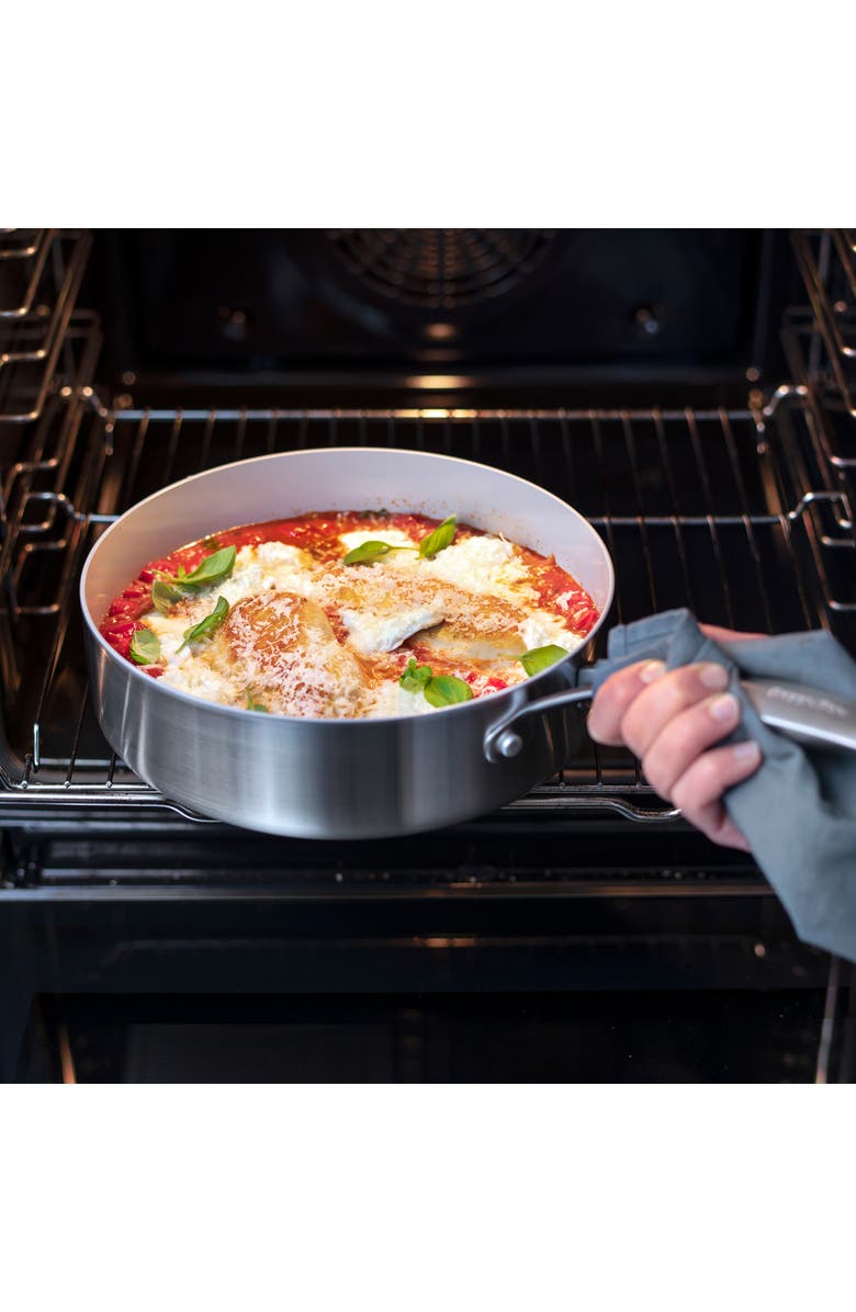 GreenPan Venice Pro 5-Quart Stainless Steel Ceramic Nonstick Saute Pan with Lid, Alternate, color,