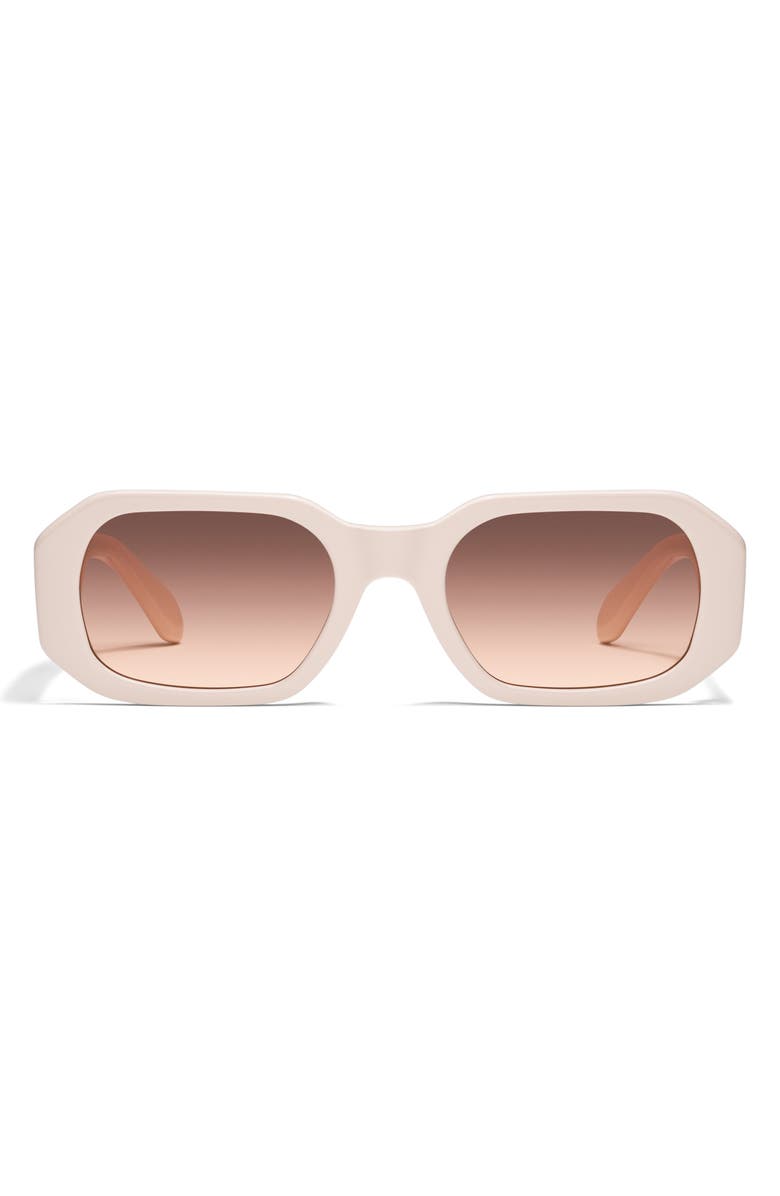 QUAY Hyped Up 53mm Gradient Square Sunglasses, Main, color, Champagne Brown Fawn