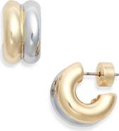 Nordstrom Chubby Two Tone Huggie Hoop