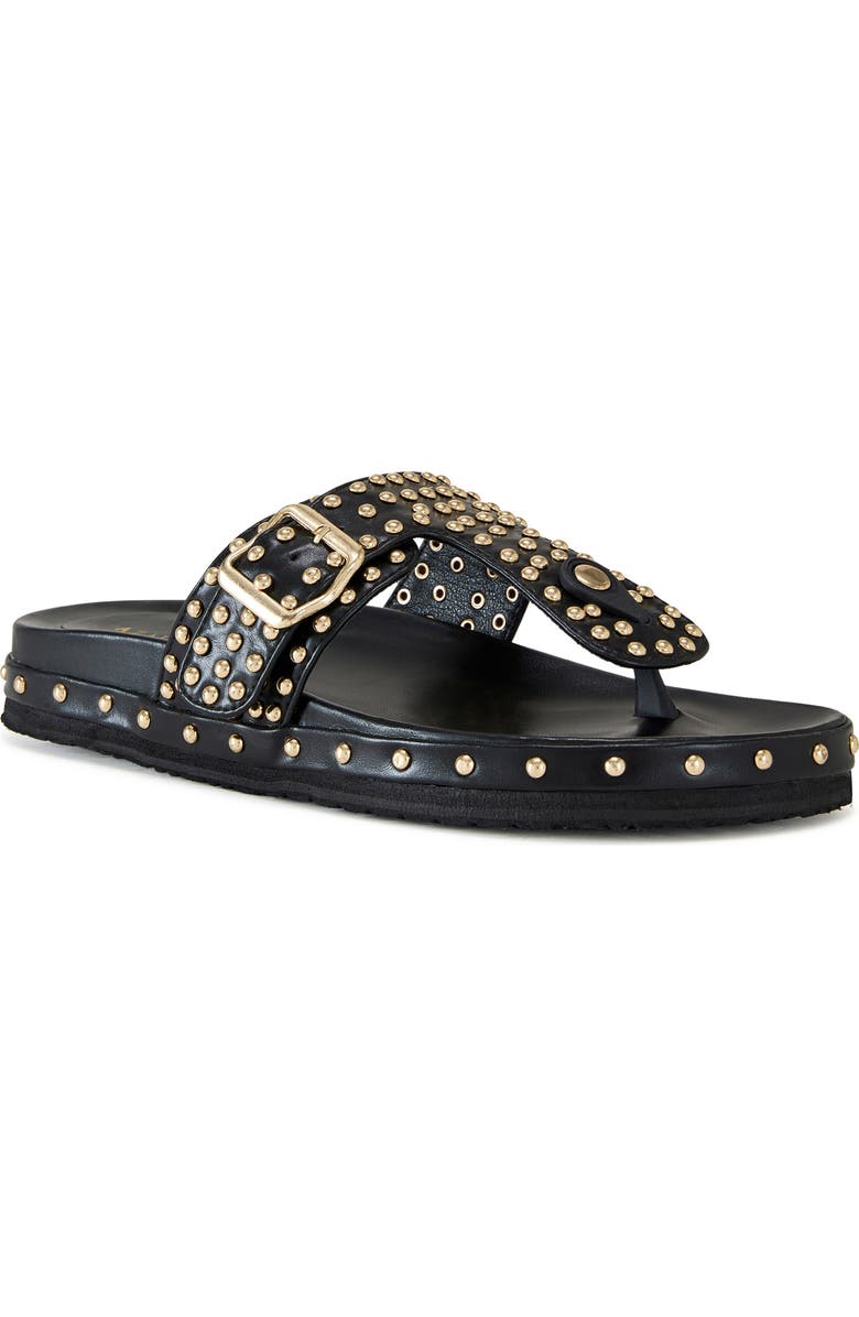 AZALEA WANG Daisychain Studded Sandal, Main, color, Black