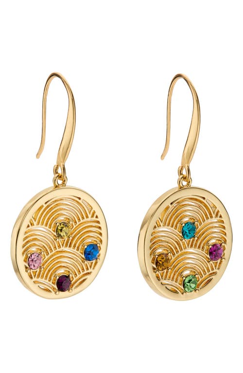 Kurt Geiger London Southbank Disc Drop Earrings in Gold/Multi 