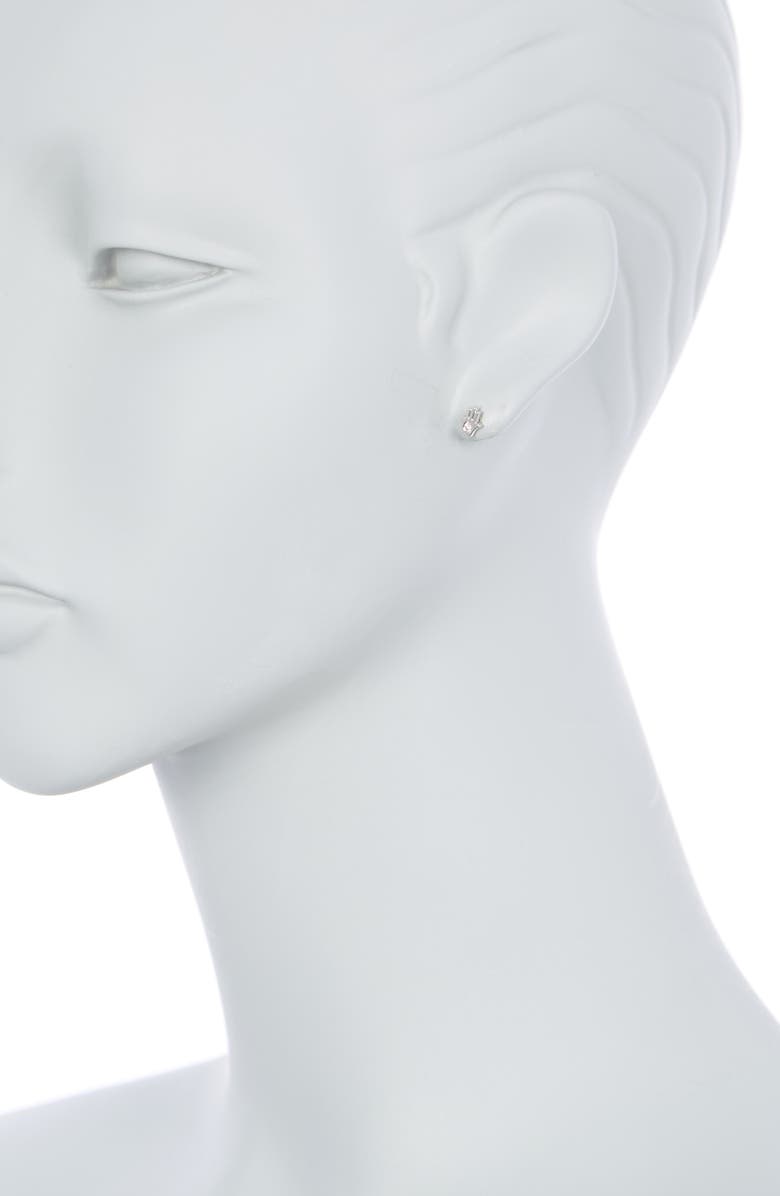 RON HAMI 14K White Gold Round Diamond Hamsa Stud Earrings - 0.06 ctw, Alternate, color, 