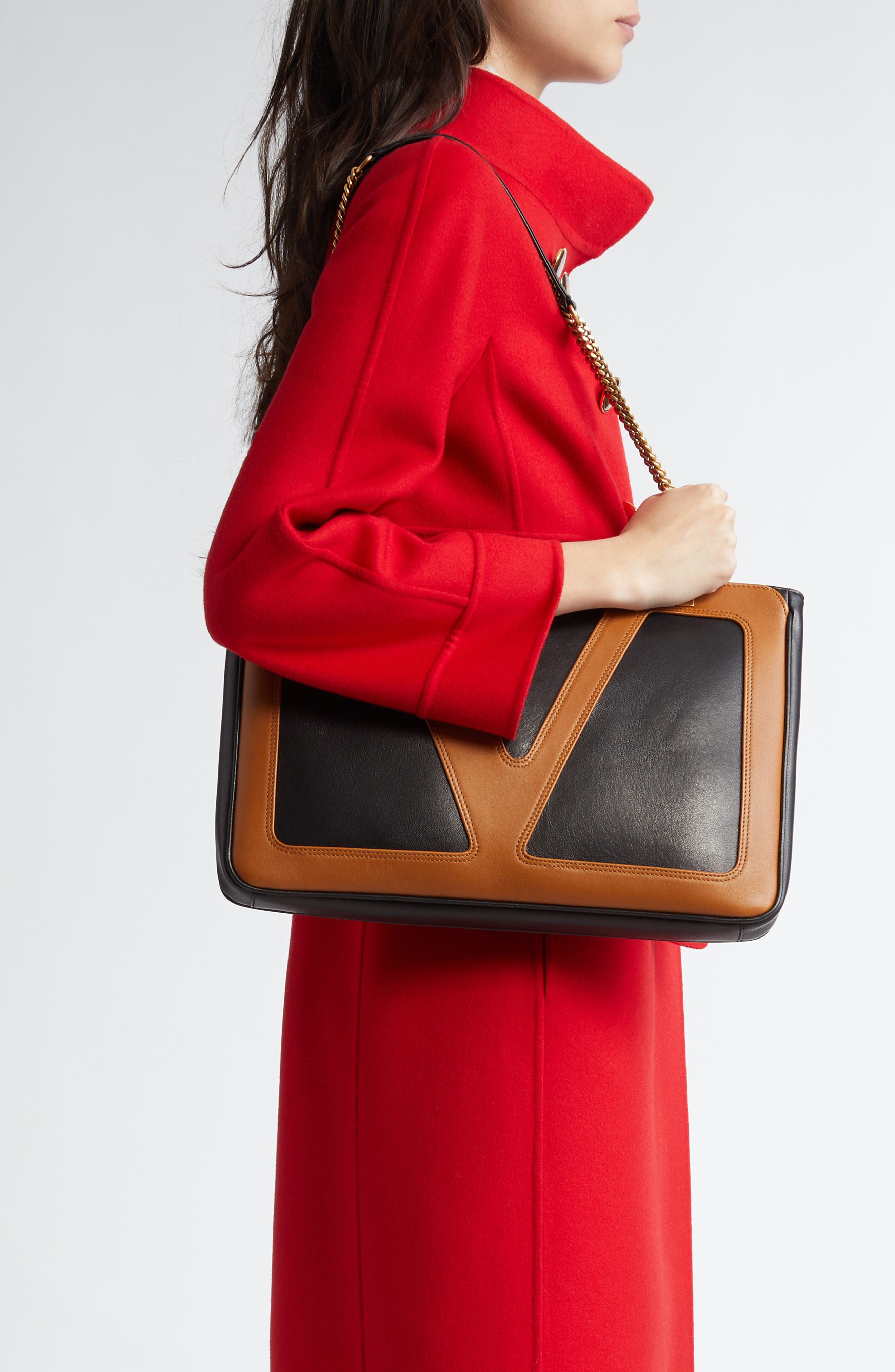 Valentino Garavani Medium Viva Superstar Leather Shopper, Alternate, color, Black Multi