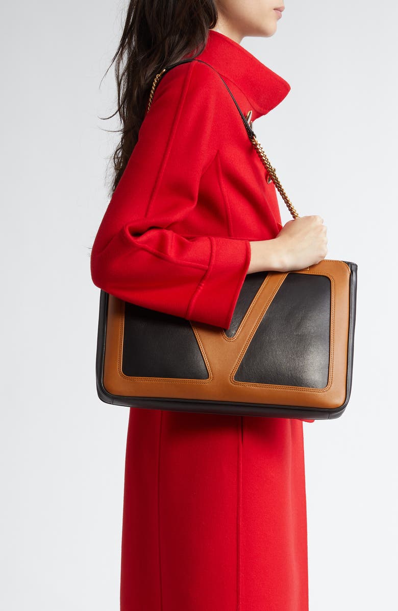 Valentino Garavani Medium Viva Superstar Leather Shopper, Alternate, color, Black Multi