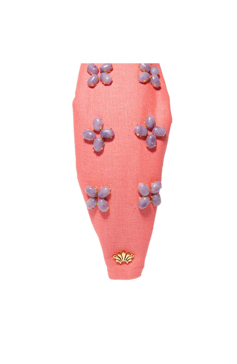 Lele Sadoughi Knotted Embellished Stone Headband, Alternate, color, Pink