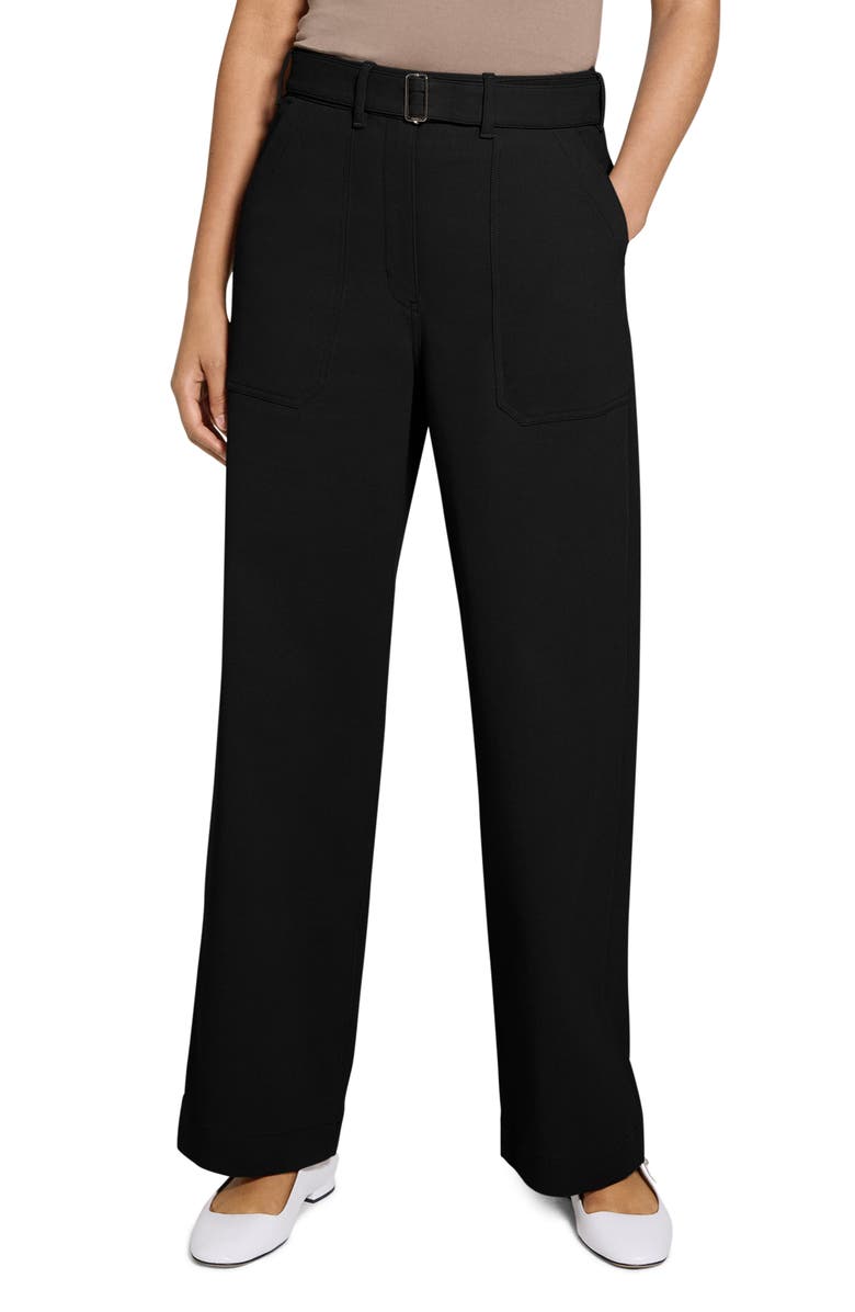 Theory Cotton Blend Utility Pants, Main, color, Black