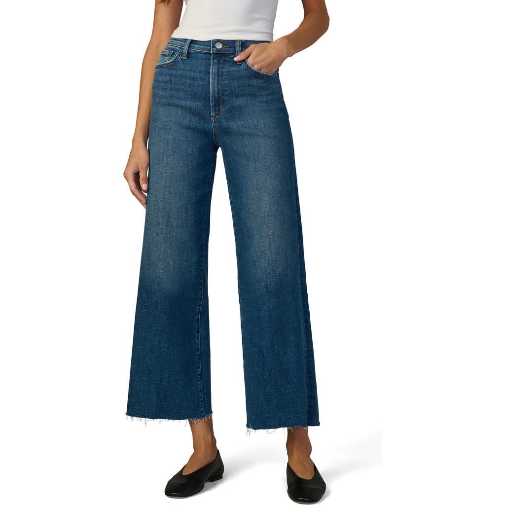 Joe's Jeans The Mia Raw Hem High Waist Ankle Wide Leg Jeans In Blue