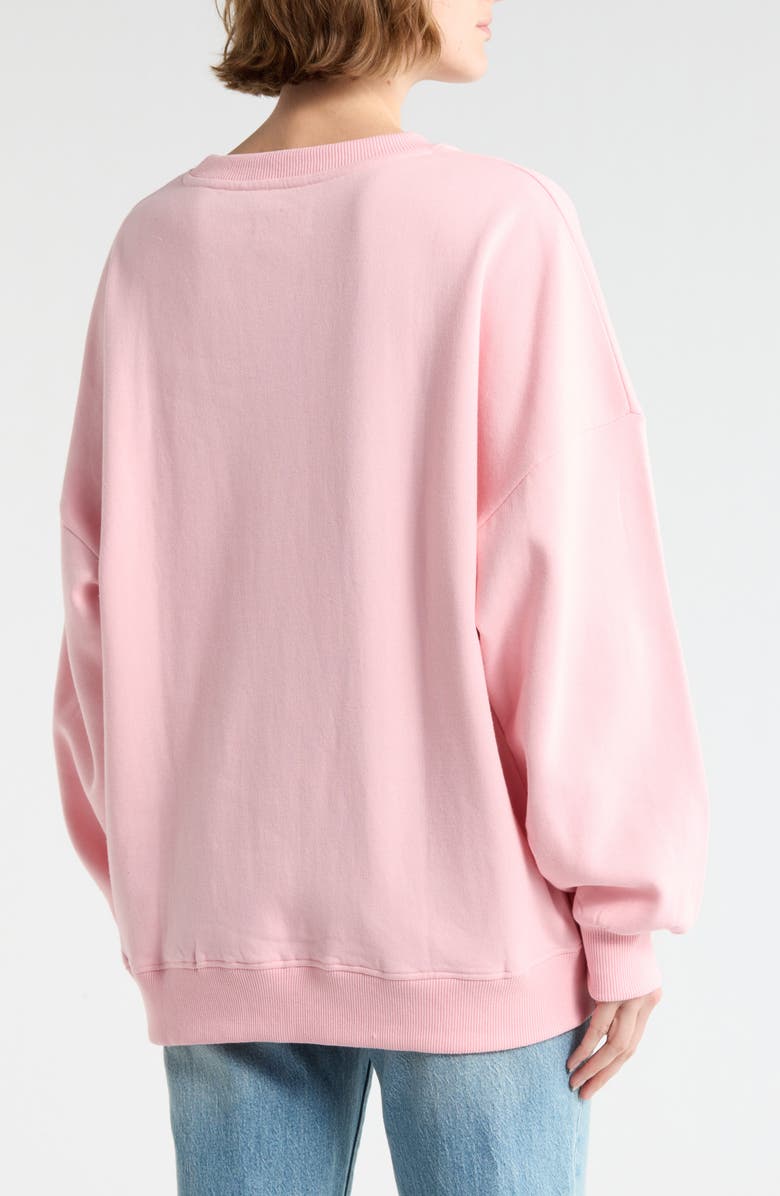 Ripple Junction Ditsy Love Fleece Sweatshirt, Alternate, color, Light Pink