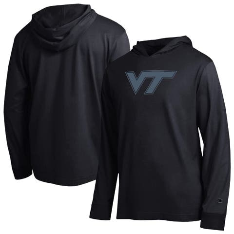 Men's Champion Black Virginia Tech Hokies Tonal All-Star Long Sleeve Hooded T-Shirt