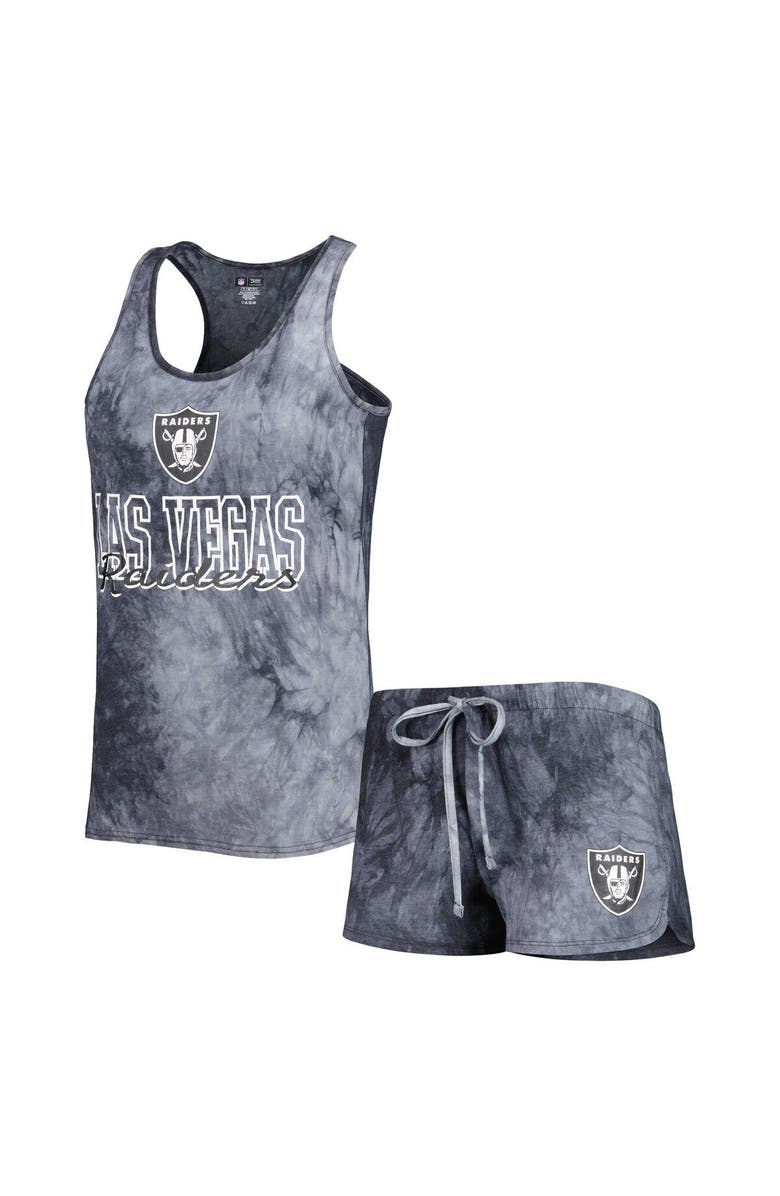 CONCEPTS SPORT Women's Concepts Sport Charcoal Las Vegas Raiders Billboard Scoop Neck Racerback Tank and Shorts Sleep Set, Main, color, Charcoal