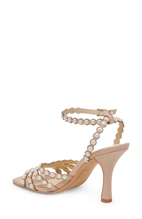 Dolce Vita Hellen Pearly Bead Ankle Strap Sandal In Light Blush Leather