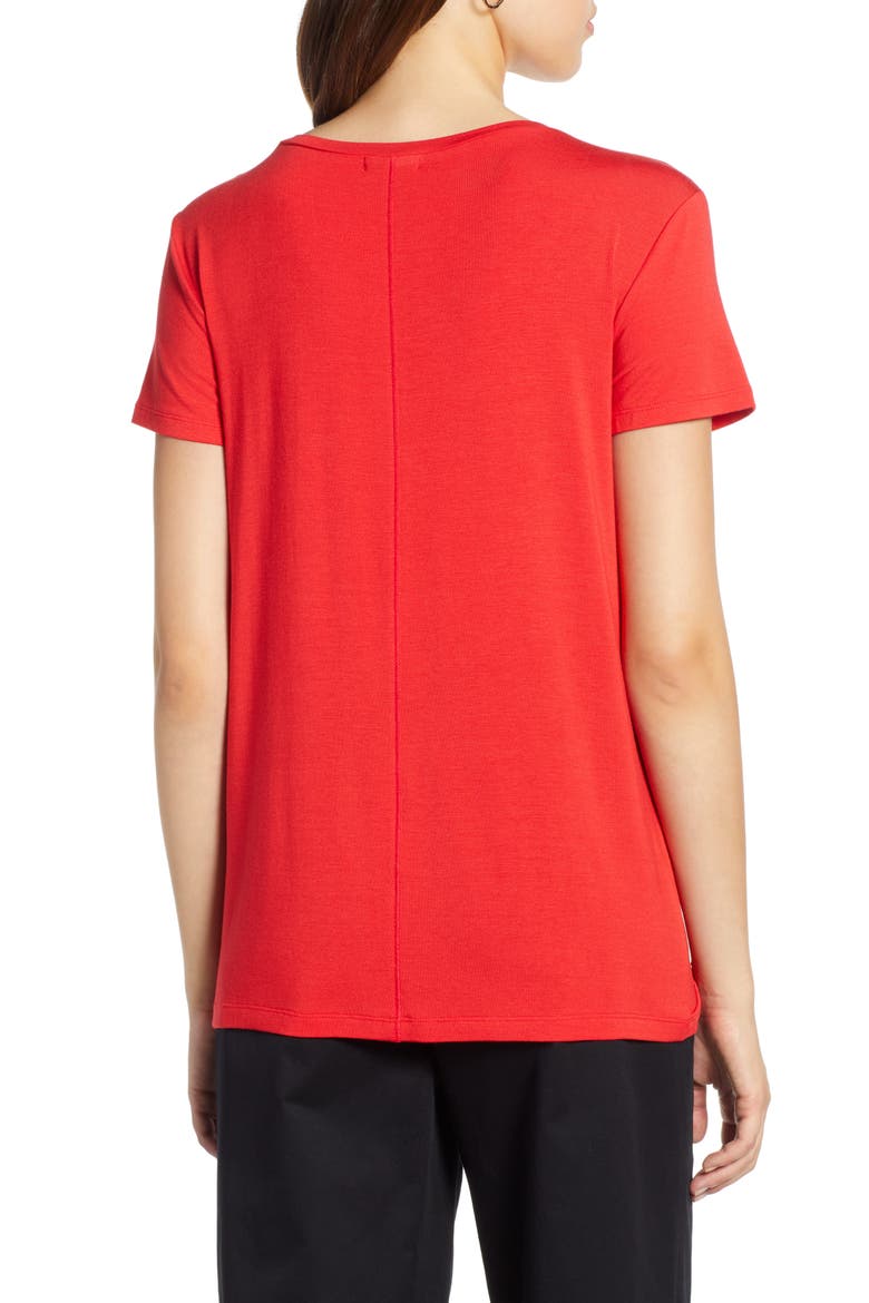 Modal Jersey V-Neck Tee, Alternate, color, RED CHINOISE