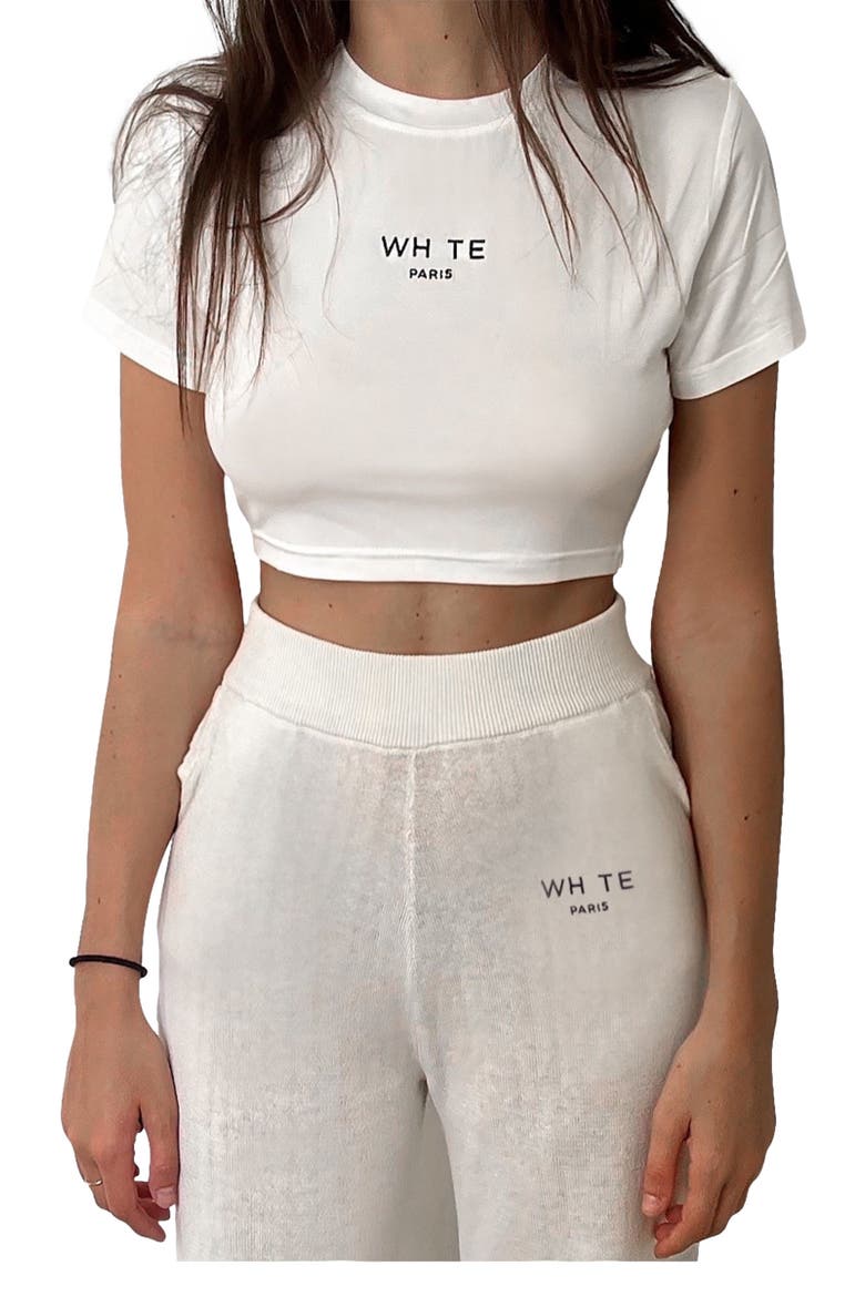 Whte Minimal Crop Tee, Main, color, White