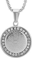 HMY JEWELRY 18K Rose Gold Plaed Stainless Steel Lord's Prayer CZ Pendant Necklace