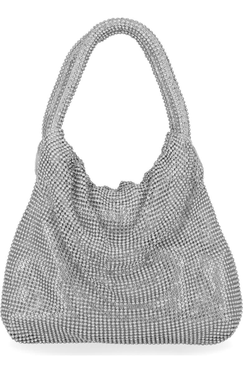 Jessica McClintock Jupiter Rhinestone Mesh Clutch, Alternate, color, 42N-Silver